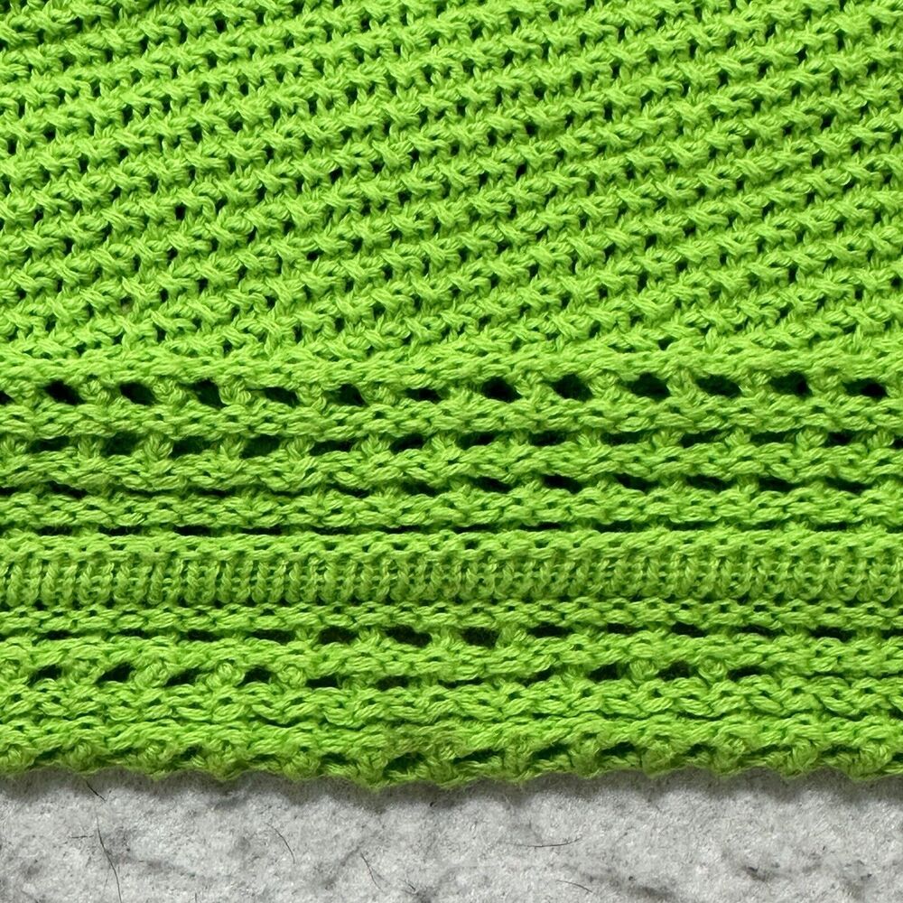 Forever 21 Women's Medium Sleeveless Cropped Tank Top Knit Lime Green Cotton - Picture 4 of 12